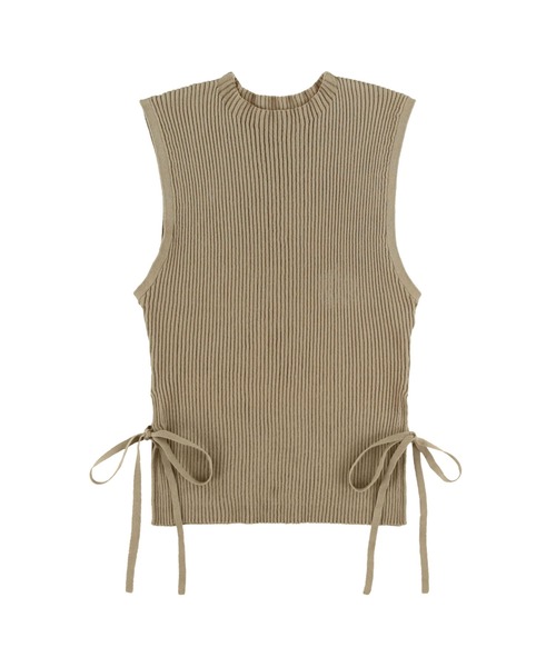Side Ribbon High Neck Knit Top /サイドリボンタンク（タンク