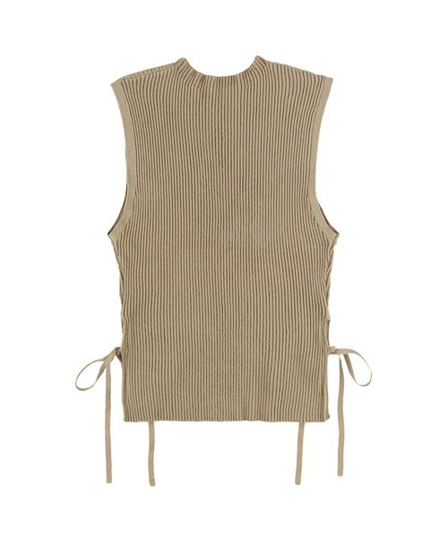 Side Ribbon High Neck Knit Top /サイドリボンタンク（タンクトップ