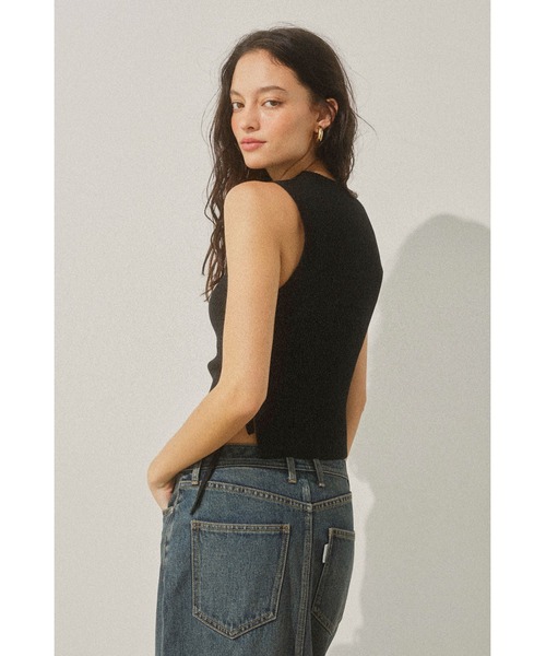 alexiastam サイドリボンハイネックニットタンクトップス Side Ribbon High Neck Knit Top /サイドリボンタンク（タンク
