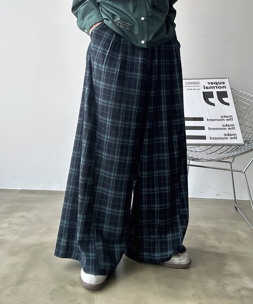 UNDERSTATEMENTs（アンダーステイトメント）の「【ユニセックス】切り替えワイドストレートスラックス（スラックス・メンズ・ブルー系その他/ブラック・SMALL/MEDIUM/LARGE）」の18枚目の写真