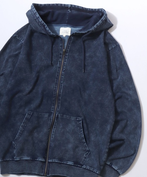 セール】Vintage Design Chemical Denim Zip Hoodie/【セットアップ