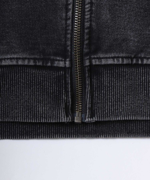 ANPAS（アンパス）の「Vintage Design Chemical Denim Zip Hoodie/【セットアップ対応】ケミカル加工 カットデニム ストレッチ スウェット フルジップ パーカー メンズ レディース（パーカー・メンズ・ブラック/ブルー・L/M/LL）」の15枚目の写真