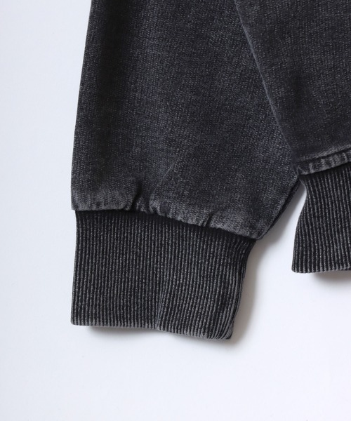 ANPAS（アンパス）の「Vintage Design Chemical Denim Zip Hoodie/【セットアップ対応】ケミカル加工 カットデニム ストレッチ スウェット フルジップ パーカー メンズ レディース（パーカー・メンズ・ブラック/ブルー・L/M/LL）」の4枚目の写真