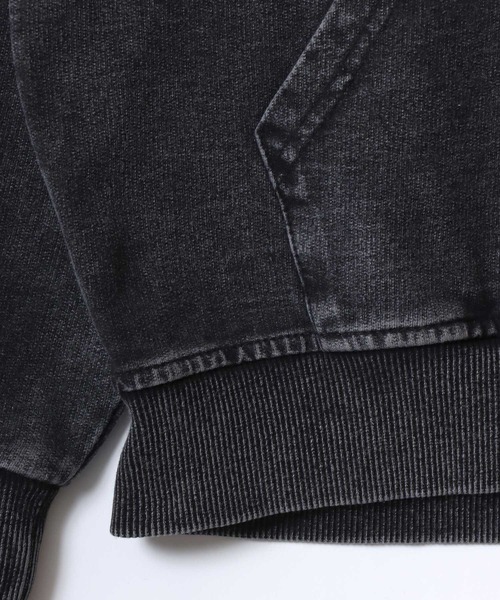 ANPAS（アンパス）の「Vintage Design Chemical Denim Zip Hoodie/【セットアップ対応】ケミカル加工 カットデニム ストレッチ スウェット フルジップ パーカー メンズ レディース（パーカー・メンズ・ブラック/ブルー・L/M/LL）」の8枚目の写真