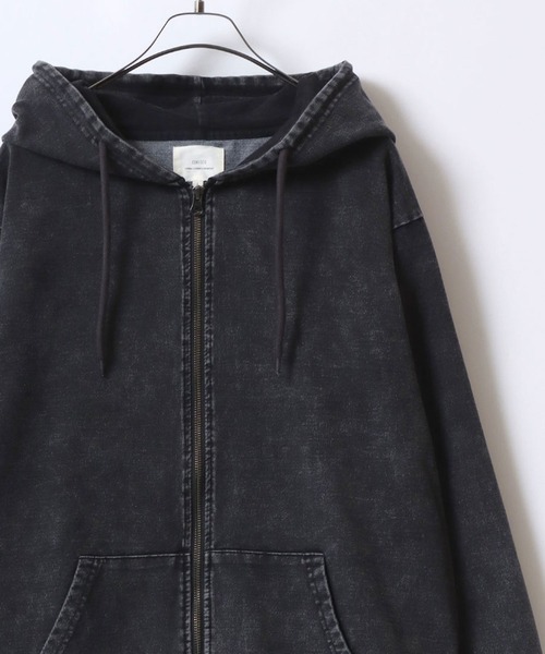セール】Vintage Design Chemical Denim Zip Hoodie/【セットアップ