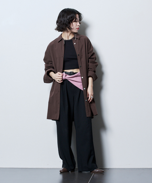 CITYSHOP(シティーショップ)の「TACK SLACKS パンツ(スラックス・レディース・ブラック/チャコールグレー・38/36)」の7枚目の写真