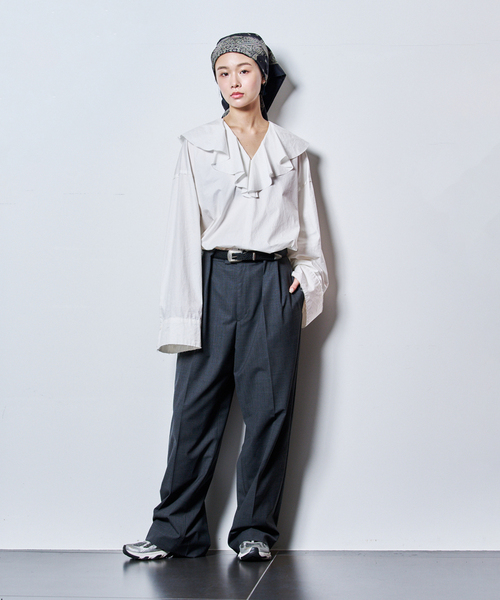 CITYSHOP(シティーショップ)の「TACK SLACKS パンツ(スラックス・レディース・ブラック/チャコールグレー・38/36)」の10枚目の写真