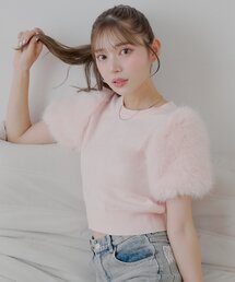 ファー」に該当するレディースのニット/セーター（半袖