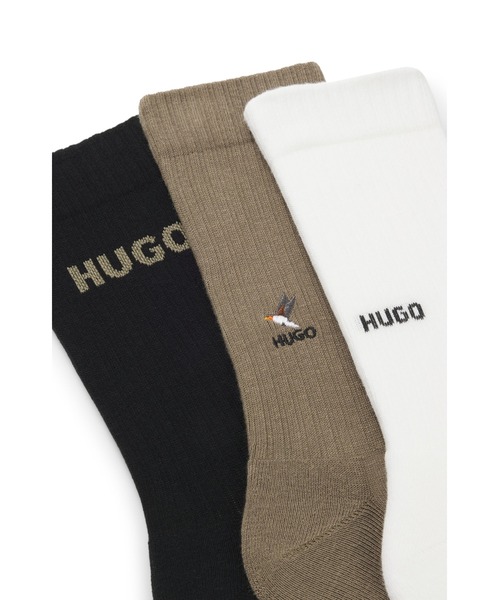 HUGO（ヒューゴ）の「ショートソックス3足セット エンブロイダリーディテール（ソックス/靴下・メンズ・ブラック系その他・39-42/43-46）」の3枚目の写真