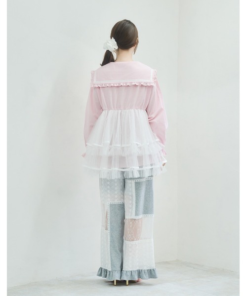 Lolime by mellfy memory(ロリミー バイ メルフィーメモリー)の「Tulle & Stripe sailor tunic(チュニック・レディース・ピンク/ブルー・M/LL)」の8枚目の写真