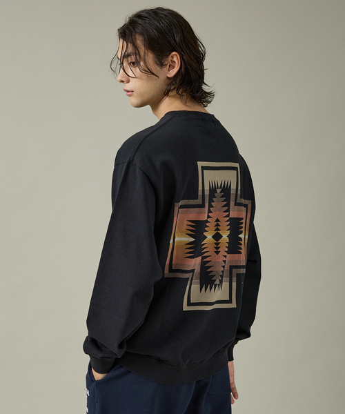 PENDLETON(ペンドルトン)の「【PENDLETON/ペンドルトン】Back Print Sweat / ハーディング柄 バックプリント/ スウェット/ トレーナー(Tシャツ/カットソー・メンズ・ブラック/アイボリー/ホワイト系その他・M/L)」の3枚目の写真