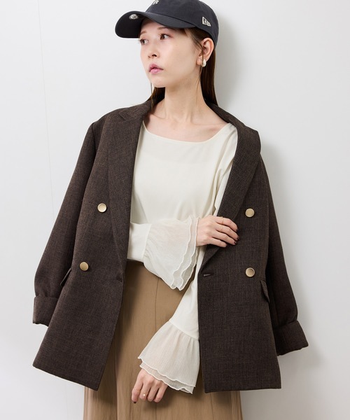 ROPE' PICNIC（ロペピクニック）の「袖ラメシアープリーツカットトップス（Tシャツ/カットソー・レディース・ホワイト・FREE）」の4枚目の写真