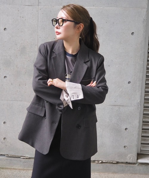 stitch double breasted jacket /ステッチダブルブレストジャケット