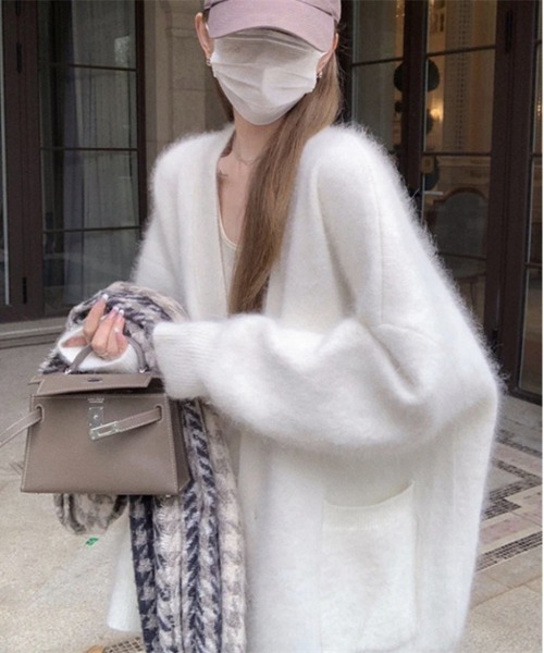 NEW GENTLEMAN（ニュージェントルマン）の「ファーファ- シャギー カーディガン（カーディガン/ボレロ・レディース・ベージュ/ブラック/ピンク/ホワイト/ラベンダー・FREE）」の10枚目の写真