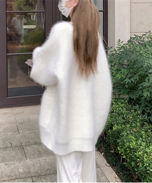 NEW GENTLEMAN（ニュージェントルマン）の「ファーファ- シャギー カーディガン（カーディガン/ボレロ・レディース・ベージュ/ブラック/ピンク/ホワイト/ラベンダー・FREE）」の12枚目の写真