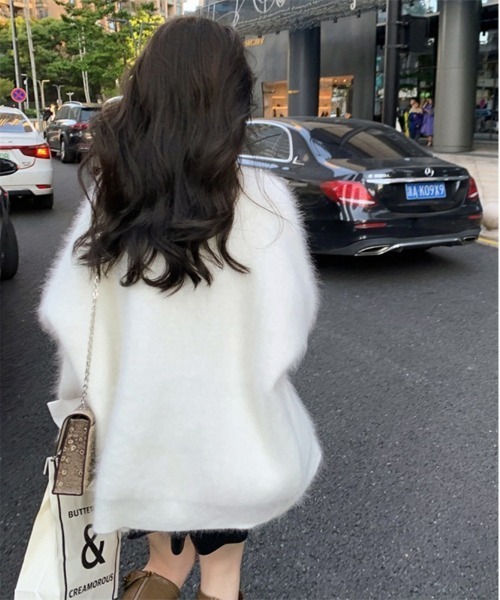 NEW GENTLEMAN（ニュージェントルマン）の「ファーファ- シャギー カーディガン（カーディガン/ボレロ・レディース・ベージュ/ブラック/ピンク/ホワイト/ラベンダー・FREE）」の13枚目の写真