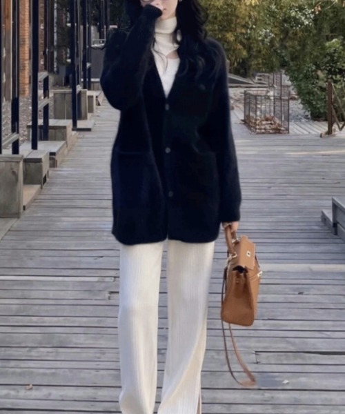 NEW GENTLEMAN（ニュージェントルマン）の「ファーファ- シャギー カーディガン（カーディガン/ボレロ・レディース・ベージュ/ブラック/ピンク/ホワイト/ラベンダー・FREE）」の15枚目の写真