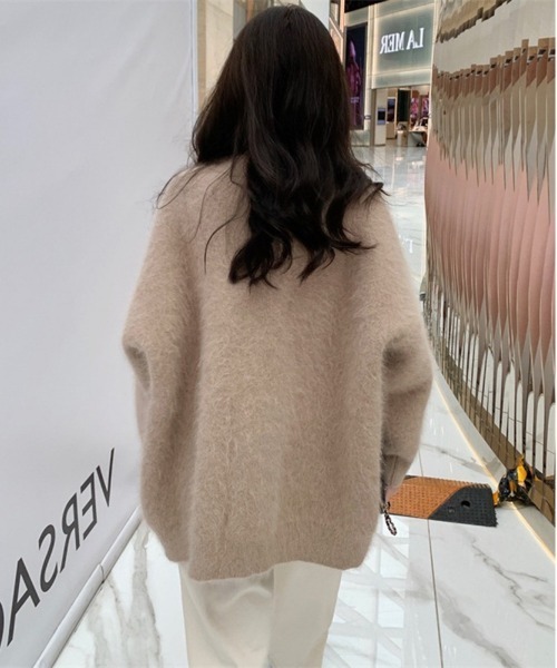 NEW GENTLEMAN（ニュージェントルマン）の「ファーファ- シャギー カーディガン（カーディガン/ボレロ・レディース・ベージュ/ブラック/ピンク/ホワイト/ラベンダー・FREE）」の19枚目の写真