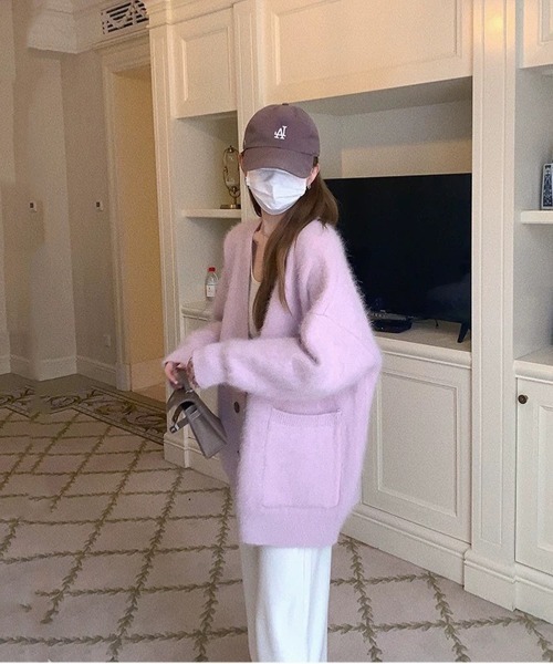 NEW GENTLEMAN（ニュージェントルマン）の「ファーファ- シャギー カーディガン（カーディガン/ボレロ・レディース・ベージュ/ブラック/ピンク/ホワイト/ラベンダー・FREE）」の20枚目の写真