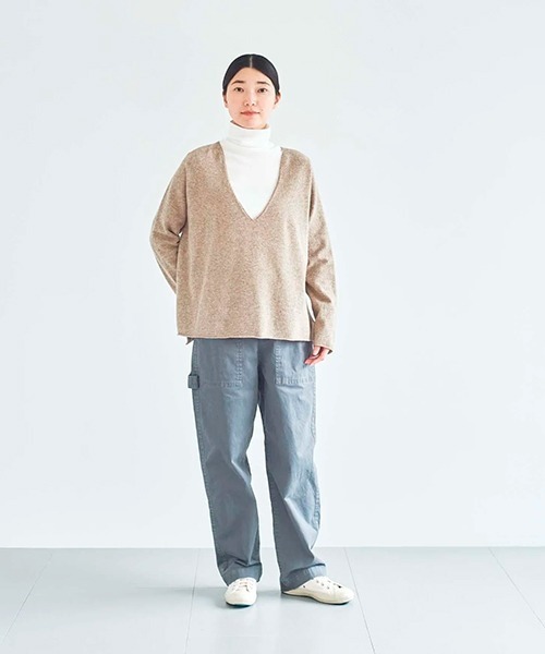 HAU(ハウ)の「Vネックニット lamb(ニット/セーター・レディース・ブラウン/ベージュ/ネイビー・MEDIUM)」の8枚目の写真