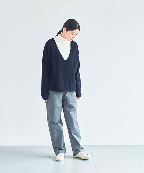 HAU(ハウ)の「Vネックニット lamb(ニット/セーター・レディース・ブラウン/ベージュ/ネイビー・MEDIUM)」の10枚目の写真
