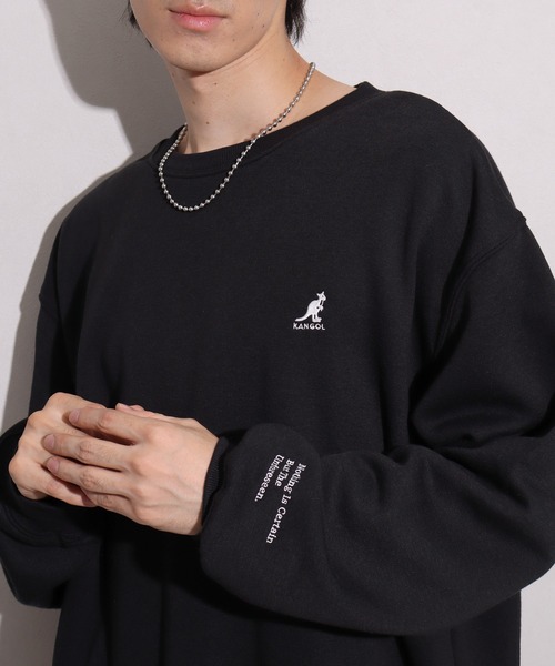 KANGOL（カンゴール）の「【KANGOL/カンゴール】別注 裏起毛 ロゴ刺繍 クルーネック スウェット 長袖 トレーナー（スウェット・メンズ・ブルー系その他/杢グレー/ブラック/グレー系その他/ブラウン/ホワイト系その他/ホワイト/グレー系その他2/ネイビー/アッシュグレー/ブラック系その他/ブラウン系その他・M/XL/L）」の4枚目の写真