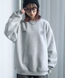 【KANGOL/カンゴール】別注 裏起毛 ロゴ刺繍 クルーネック スウェット 長袖 トレーナー