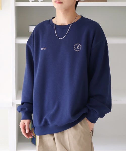KANGOL（カンゴール）の「【KANGOL/カンゴール】別注 裏起毛 ロゴ刺繍 クルーネック スウェット 長袖 トレーナー（スウェット・メンズ・ブルー系その他/杢グレー/ブラック/グレー系その他/ブラウン/ホワイト系その他/ホワイト/グレー系その他2/ネイビー/アッシュグレー/ブラック系その他/ブラウン系その他・M/XL/L）」の11枚目の写真