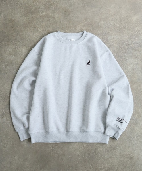 KANGOL（カンゴール）の「【KANGOL/カンゴール】別注 裏起毛 ロゴ刺繍 クルーネック スウェット 長袖 トレーナー（スウェット・メンズ・ブルー系その他/杢グレー/ブラック/グレー系その他/ブラウン/ホワイト系その他/ホワイト/グレー系その他2/ネイビー/アッシュグレー/ブラック系その他/ブラウン系その他・M/XL/L）」の8枚目の写真
