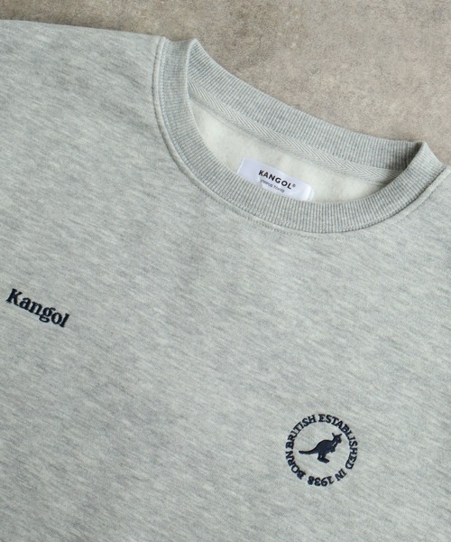 KANGOL（カンゴール）の「【KANGOL/カンゴール】別注 裏起毛 ロゴ刺繍 クルーネック スウェット 長袖 トレーナー（スウェット・メンズ・ブルー系その他/杢グレー/ブラック/グレー系その他/ブラウン/ホワイト系その他/ホワイト/グレー系その他2/ネイビー/アッシュグレー/ブラック系その他/ブラウン系その他・M/XL/L）」の16枚目の写真