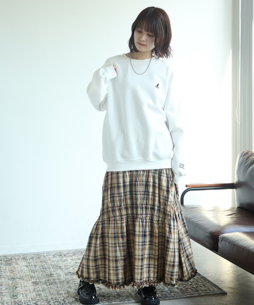KANGOL（カンゴール）の「【KANGOL/カンゴール】別注 裏起毛 ロゴ刺繍 クルーネック スウェット 長袖 トレーナー（スウェット・メンズ・ブルー系その他/杢グレー/ブラック/グレー系その他/ブラウン/ホワイト系その他/ホワイト/グレー系その他2/ネイビー/アッシュグレー/ブラック系その他/ブラウン系その他・M/XL/L）」の20枚目の写真