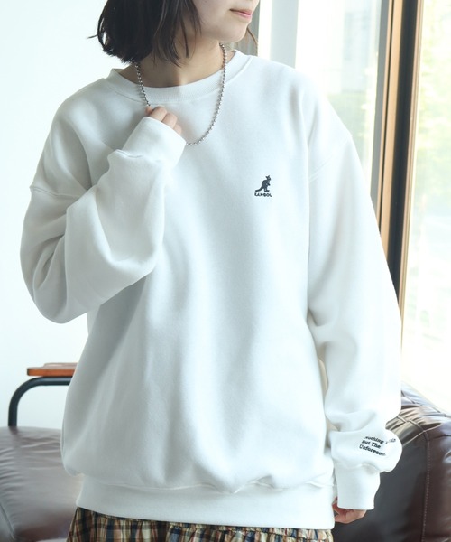 KANGOL（カンゴール）の「【KANGOL/カンゴール】別注 裏起毛 ロゴ刺繍 クルーネック スウェット 長袖 トレーナー（スウェット・メンズ・ブルー系その他/杢グレー/ブラック/グレー系その他/ブラウン/ホワイト系その他/ホワイト/グレー系その他2/ネイビー/アッシュグレー/ブラック系その他/ブラウン系その他・M/XL/L）」の19枚目の写真