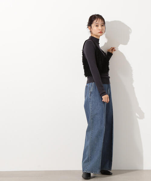 N.（N. Natural Beauty Basic）（エヌエヌナチュラルビューティーベーシック）の「フリンジニットベストセット（ニット/セーター・レディース・アイボリー/ブラック・MEDIUM）」の9枚目の写真