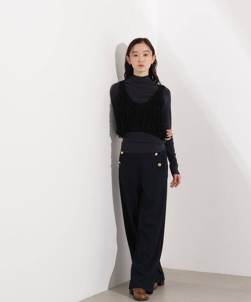 N.（N. Natural Beauty Basic）（エヌエヌナチュラルビューティーベーシック）の「フリンジニットベストセット（ニット/セーター・レディース・アイボリー/ブラック・MEDIUM）」の13枚目の写真