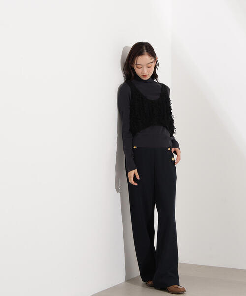 N.（N. Natural Beauty Basic）（エヌエヌナチュラルビューティーベーシック）の「フリンジニットベストセット（ニット/セーター・レディース・アイボリー/ブラック・MEDIUM）」の18枚目の写真