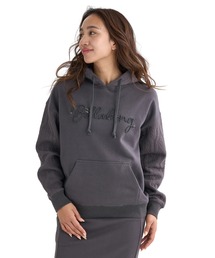 BILLABONG レディース QUILT MIX LOOSE FIT セットアップ パーカー【LOOSE FIT】 【2025年秋冬モデル/ビラボンセットアップ対応スリーブ切り替えデザインプルオーバーパーカー・フーディー