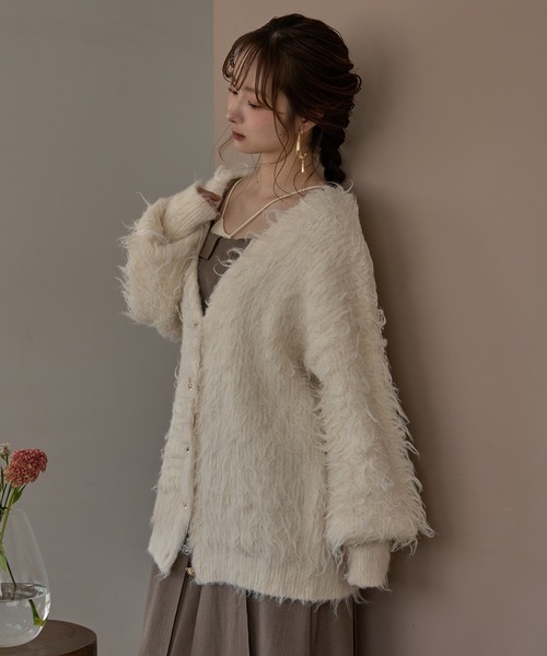 mideal（マイディール）の「nuance button shaggy cardigan