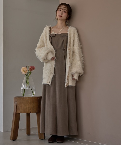 セール】nuance button shaggy cardigan / ニュアンスボタンシャギー