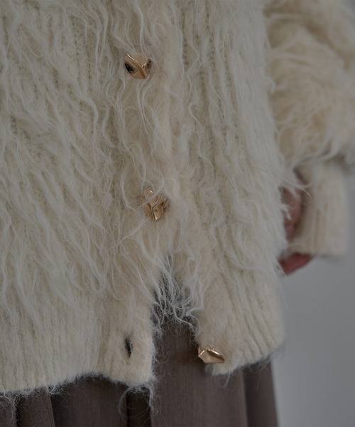 nuance button shaggy cardigan / ニュアンスボタンシャギー