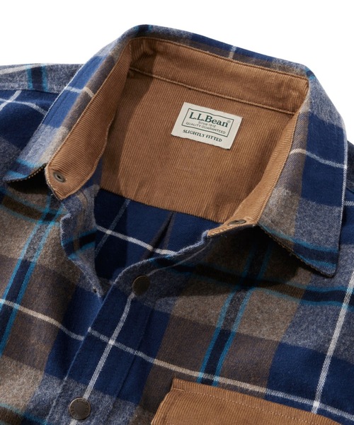L.L.Bean(エルエルビーン)の「スコッチ・プラッド・フランネル・シャツ、スナップフロント スライトリー・フィット(すっきりフィット) 米国フィット・レギュラー(シャツ/ブラウス・メンズ・グレー系その他/ブラウン系その他/ブルー系その他/グリーン系その他/ブルー系その他2・SMALL/MEDIUM/LARGE)」の7枚目の写真