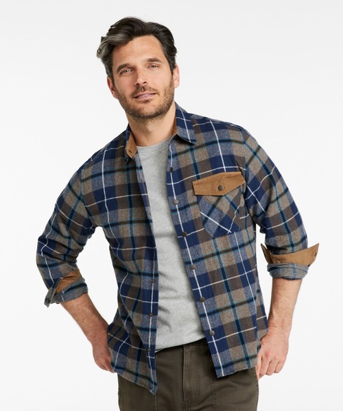L.L.Bean(エルエルビーン)の「スコッチ・プラッド・フランネル・シャツ、スナップフロント スライトリー・フィット(すっきりフィット) 米国フィット・レギュラー(シャツ/ブラウス・メンズ・グレー系その他/ブラウン系その他/ブルー系その他/グリーン系その他/ブルー系その他2・SMALL/MEDIUM/LARGE)」の8枚目の写真
