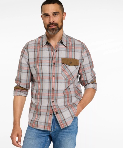 L.L.Bean(エルエルビーン)の「スコッチ・プラッド・フランネル・シャツ、スナップフロント スライトリー・フィット(すっきりフィット) 米国フィット・レギュラー(シャツ/ブラウス・メンズ・グレー系その他/ブラウン系その他/ブルー系その他/グリーン系その他/ブルー系その他2・SMALL/MEDIUM/LARGE)」の22枚目の写真