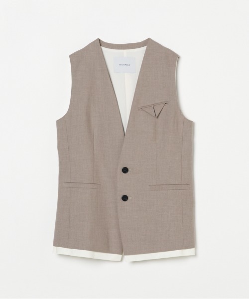 HELIOPOLE（エリオポール）の「the ELLISON VEST（ベスト・レディース・ブラック/ベージュ・38）」の8枚目の写真