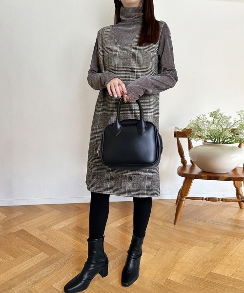 ReRe(リリ)の「チェック柄Vネックジャンパースカート(ジャンパースカート・レディース・ブラウン系その他/ブルー/レッド/レッド系その他/ブラウン/ブルー系その他・X-LARGE/MEDIUM/LARGE)」の13枚目の写真