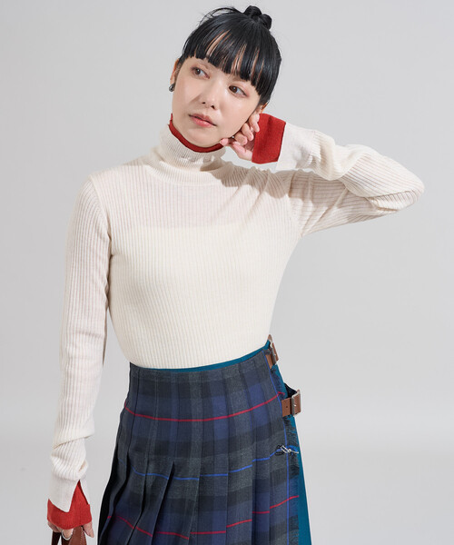 sheller レイヤード風ニット ボーダー WEB限定】”ふんわり着心地”ランダムボーダーニット｜ラエフの通販