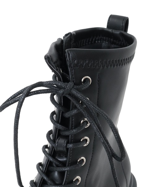 Green　Parks（グリーンパークス）の「・minia レースアップショートブーツ（ブーツ・レディース・ブラック・LL/S/M/L）」の3枚目の写真