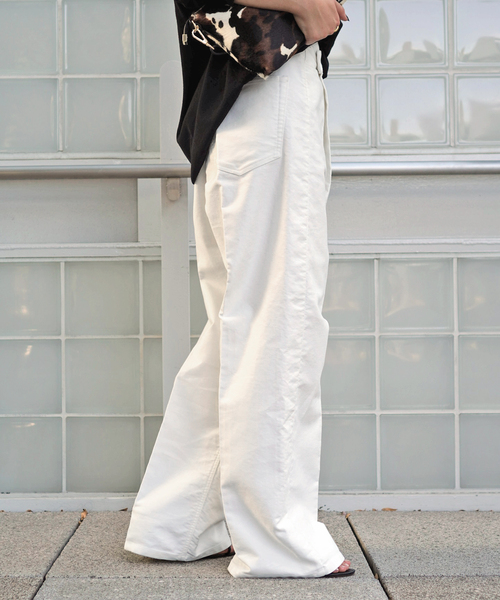 AP STUDIO（エーピーストゥディオ）の「モールスキンアシンメトリーパンツ（その他パンツ・レディース・ホワイト系その他・36/38/40）」の2枚目の写真