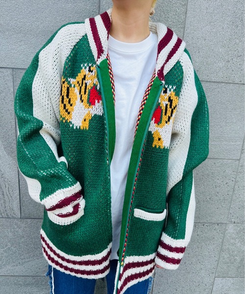 セール】HOUSTON / SOUVENIR COWICHAN SWEATER(TIGER)/ 22315