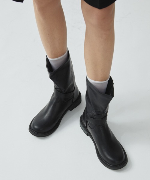 Aunt Marie's（アントマリーズ）の「ダブルベルトショートブーツ（ブーツ・レディース・ブラック・SMALL/MEDIUM/LARGE）」の7枚目の写真