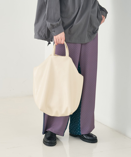 セール】2WAY底マチワイド レザーライクワンショルダーバッグ（トート